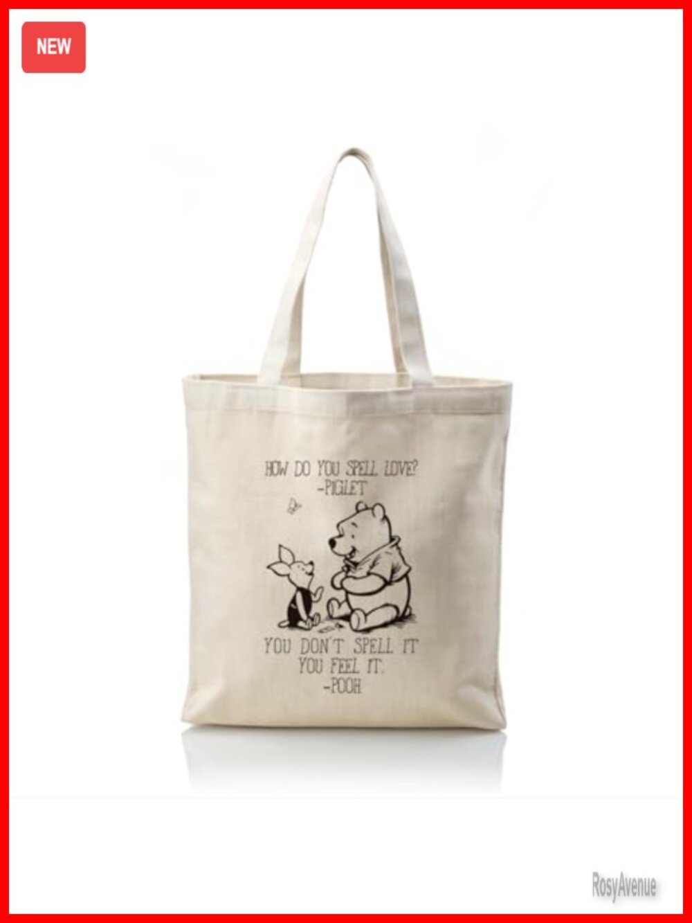 Cartoon Bear Canvas Tote Bag Double-Sided Print Inspirational Shoulder Bag